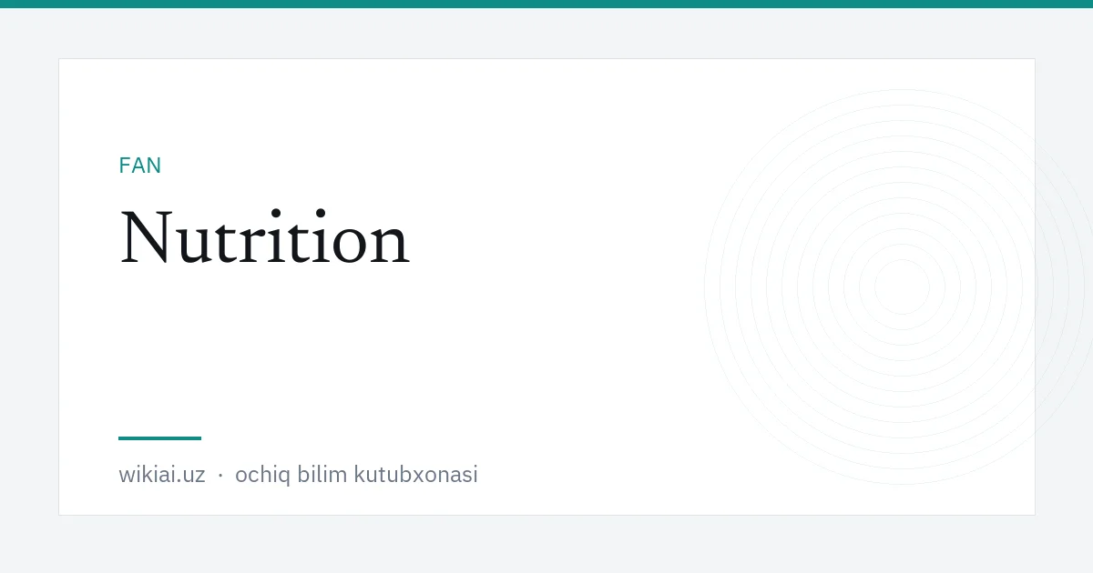 Nutrition