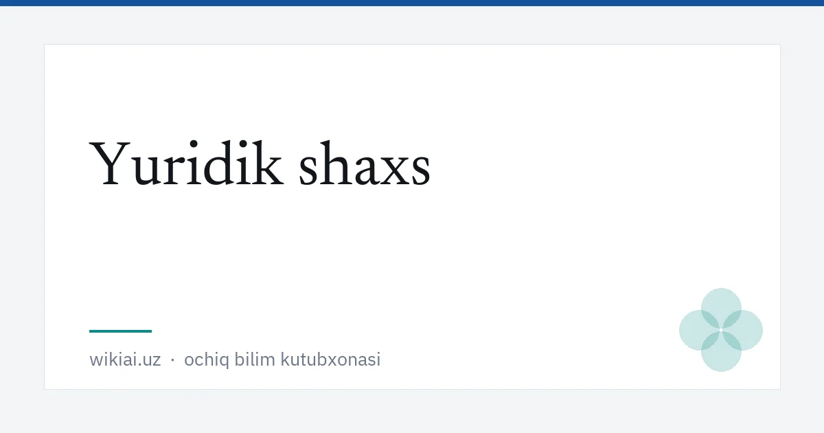 Yuridik shaxs