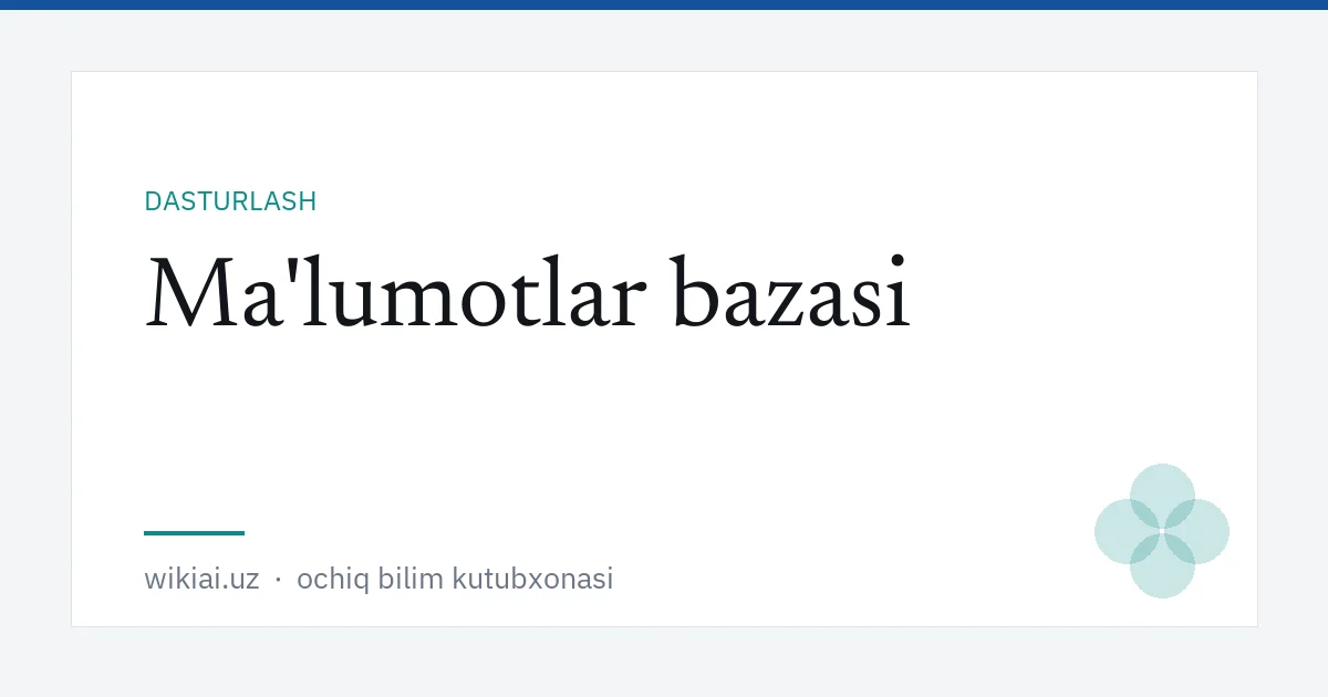 Ma'lumotlar bazasi