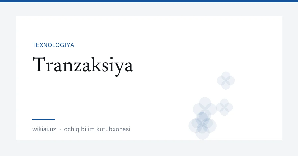 Tranzaksiya