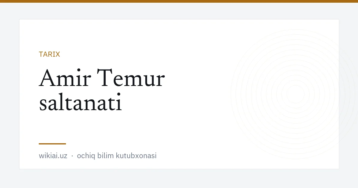 Amir Temur saltanati