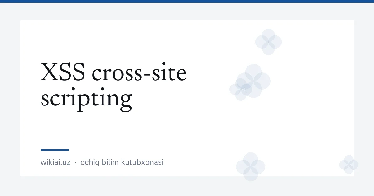 XSS cross-site scripting