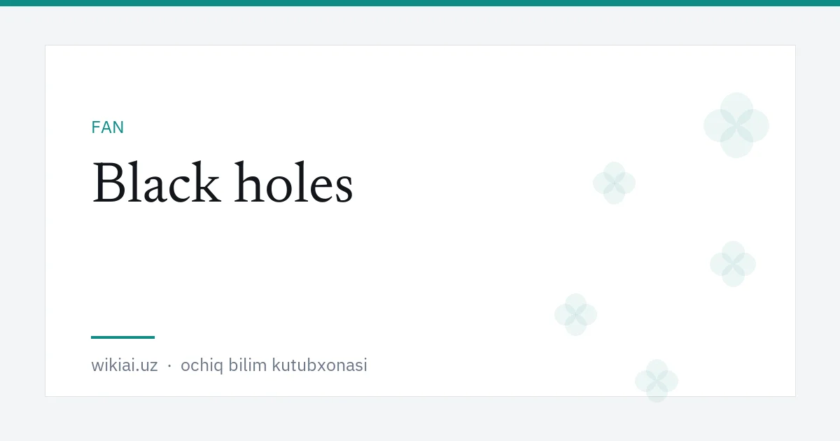 Black holes