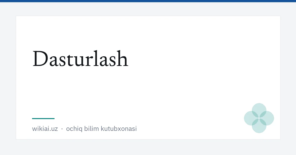 Dasturlash
