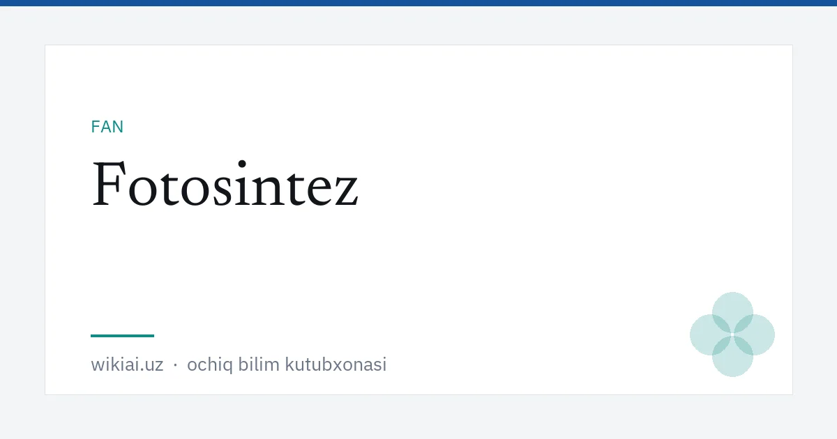 Fotosintez