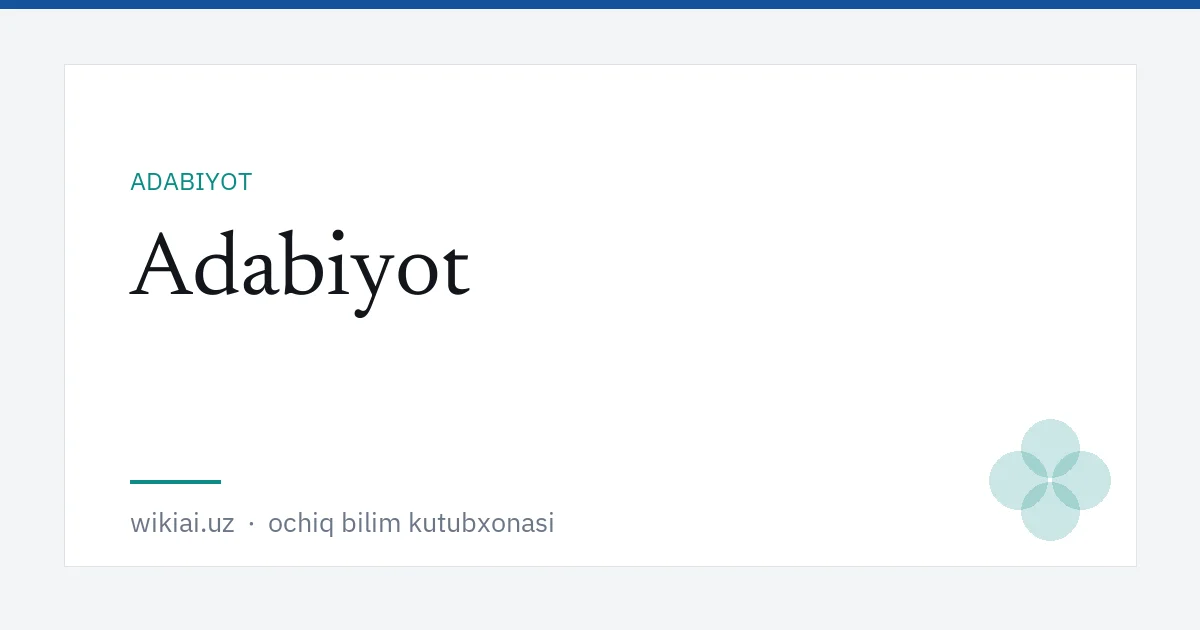 Adabiyot