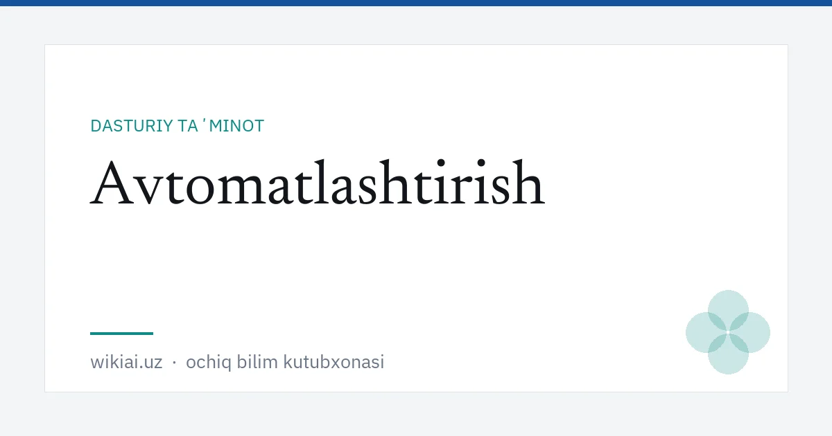 Avtomatlashtirish