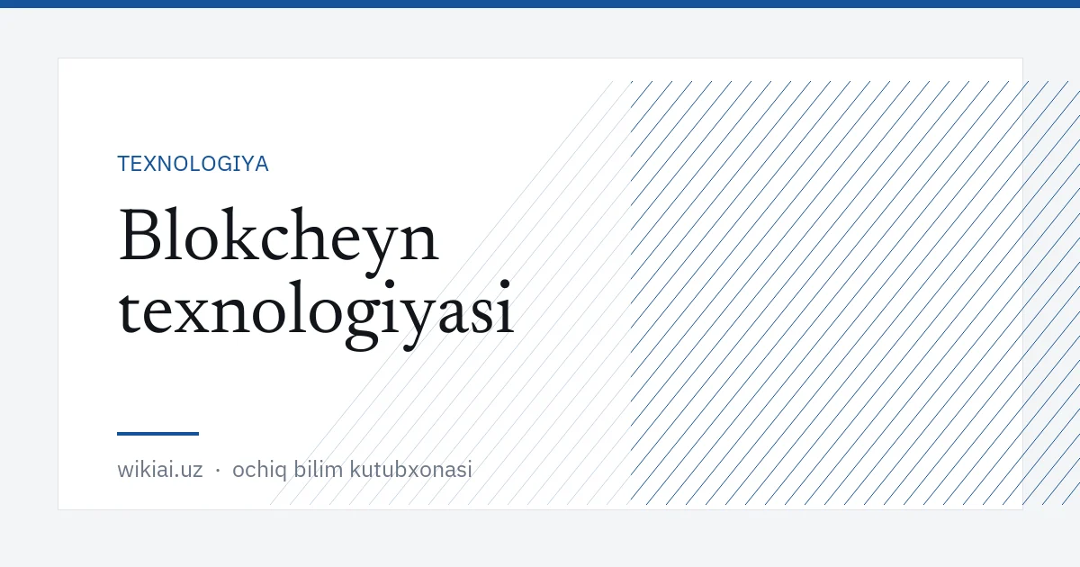 Blokcheyn texnologiyasi